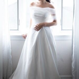 Satin A-Line Wedding Dress with Slit